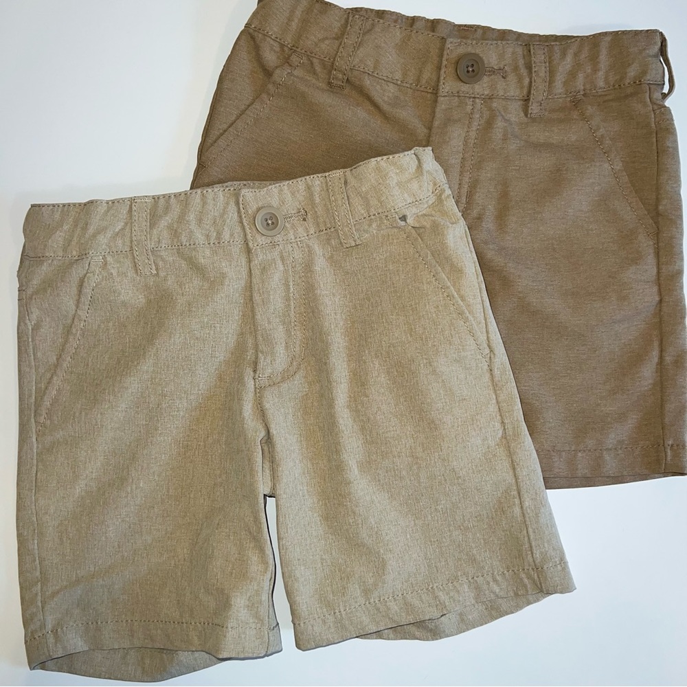 2 pack Cat & Jack Toddler Boys Woven Quick Dry Chino Shorts - Size 4 brown, tan